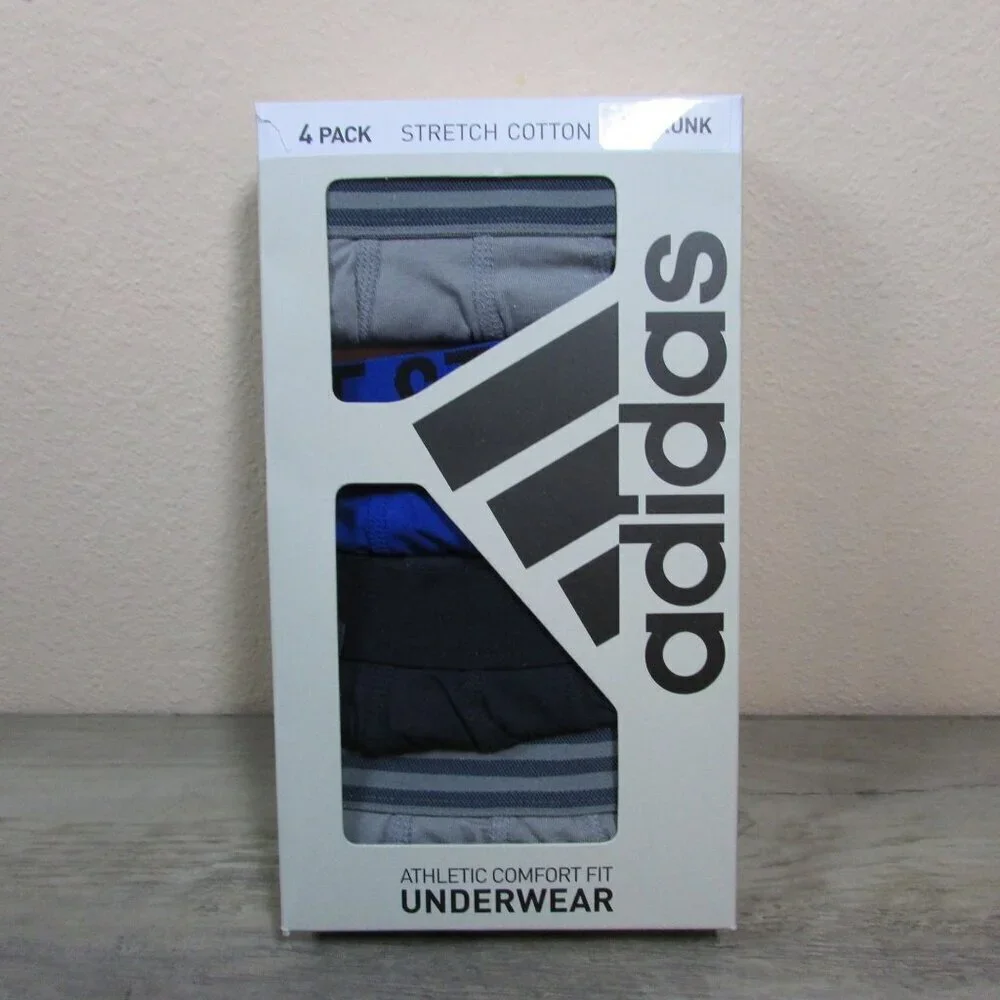 *Various Colors* Adidas Men's Small Stretch Trunk Boxer Briefs 4 Pack